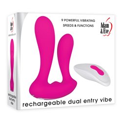 Adam & Eve RECHARGEABLE DUAL ENTRY VIBE - Pink