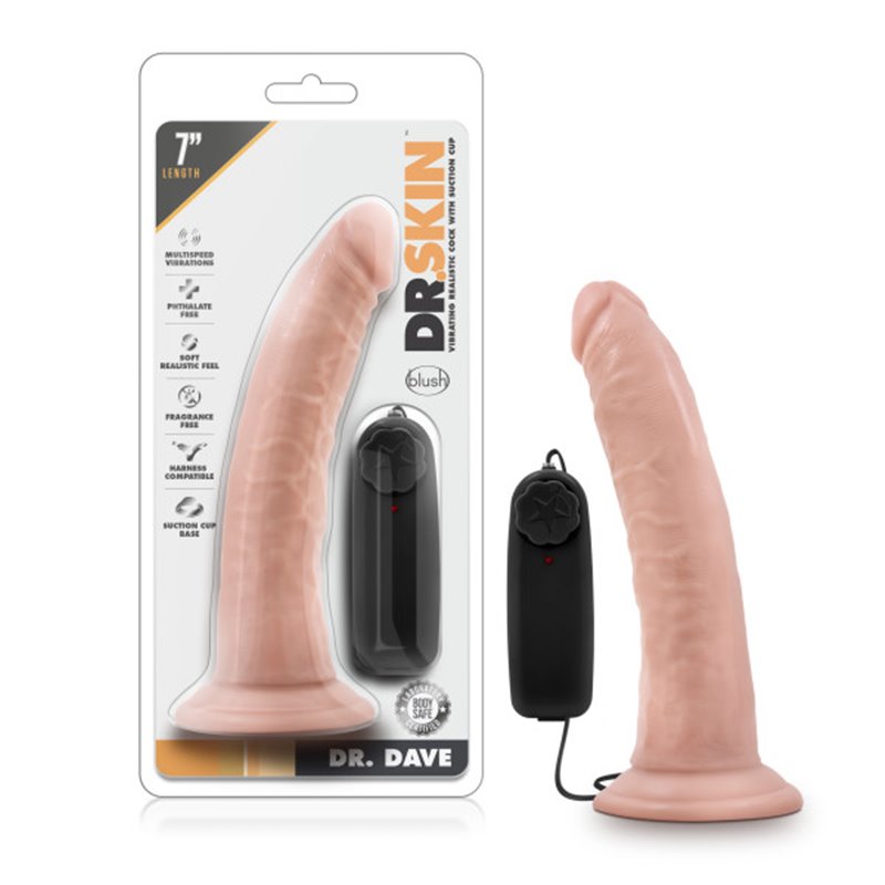 Dr. Skin Dr. Dave - 7'' Vibrating Cock - Flesh