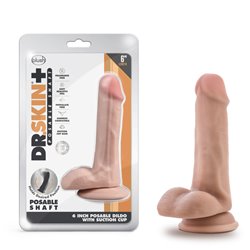 Dr. Skin Plus 6'' Girthy Poseable Dildo - Flesh