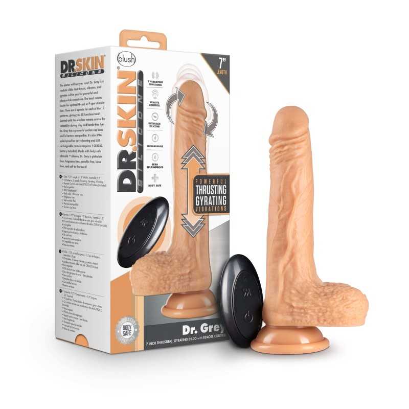 Dr. Skin Silicone Dr. Grey - Flesh 7'' Thrusting