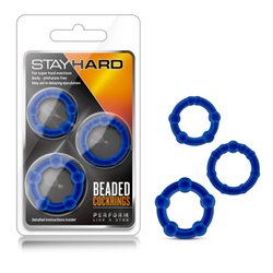 Stay Hard Beaded Cockrings - Blue