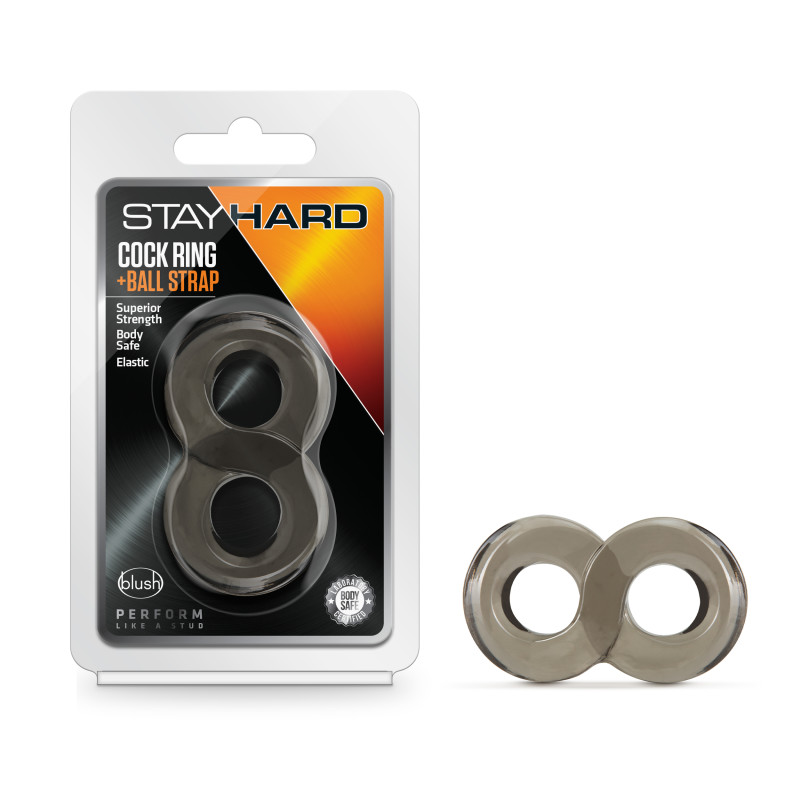 Stay Hard Cock Ring and Ball Strap - Black