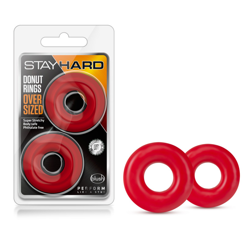 Stay Hard Donut Rings Oversized - Red