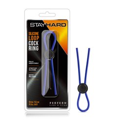 Stay Hard Silicone Loop Cock Ring - Blue