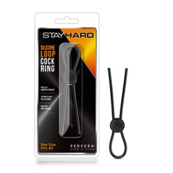 Stay Hard Silicone Loop Cock Ring - Black