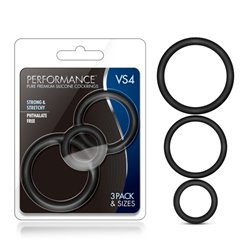 Performance VS4 Silicone Cockring Set - Black