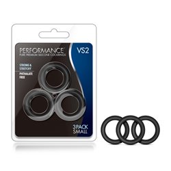 Performance VS2 Silicone Cockrings - Small - Black