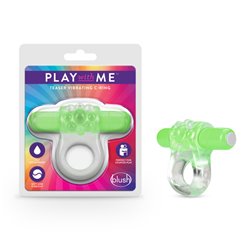 Play With Me Teaser Vibrating C-Ring - Green