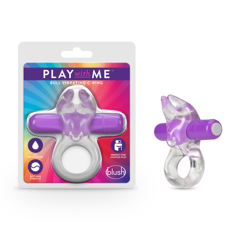 Play With Me Bull Vibrating C-Ring - Purple