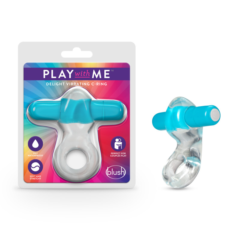 Play With Me Delight Vibrating C-Ring - Blue