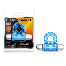 Stay Hard 10-F Vibrating Bull Ring - Blue