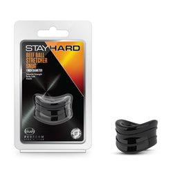 Stay Hard Beef Ball Stretcher Snug - 1 Inch Black