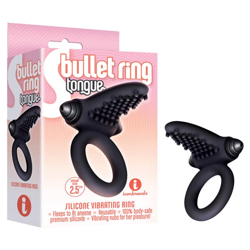 The 9's S-Bullet Ring - Tongue - Black