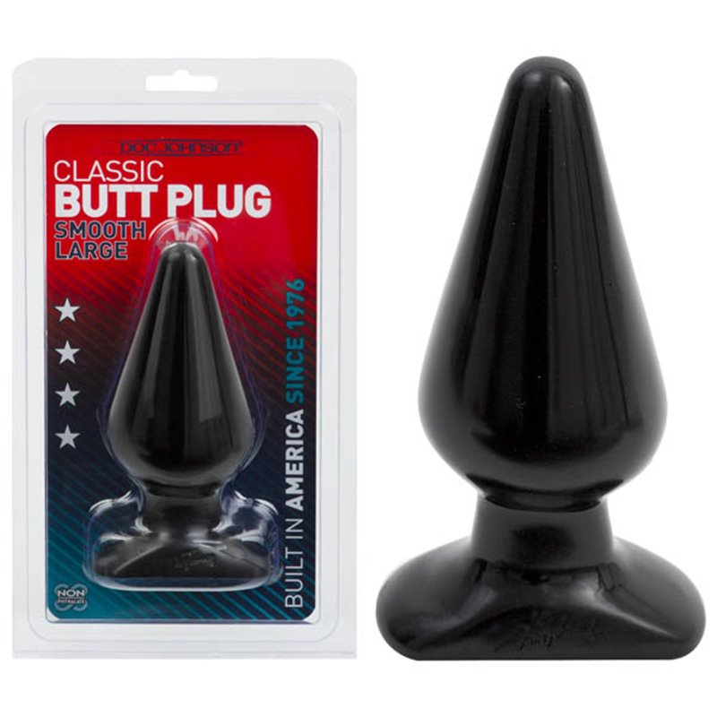 Classic Butt Plug - Smooth Large - Black