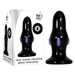 Adam & Eve REAR ROCKER Vibrating Glass Anal Plug