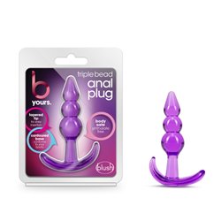 B Yours Triple Bead Anal Plug - Purple